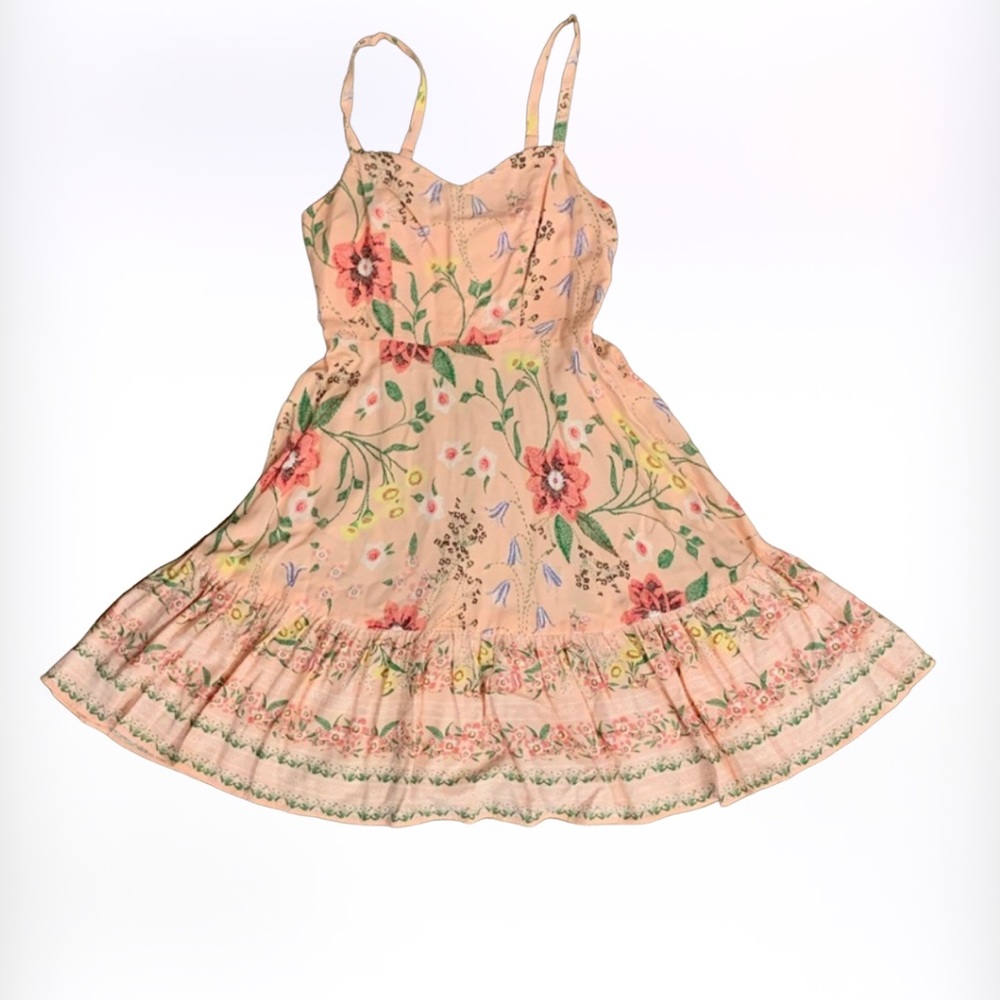 Old Navy Pink Floral Ruffle Spaghetti strap Dress small babydoll summer